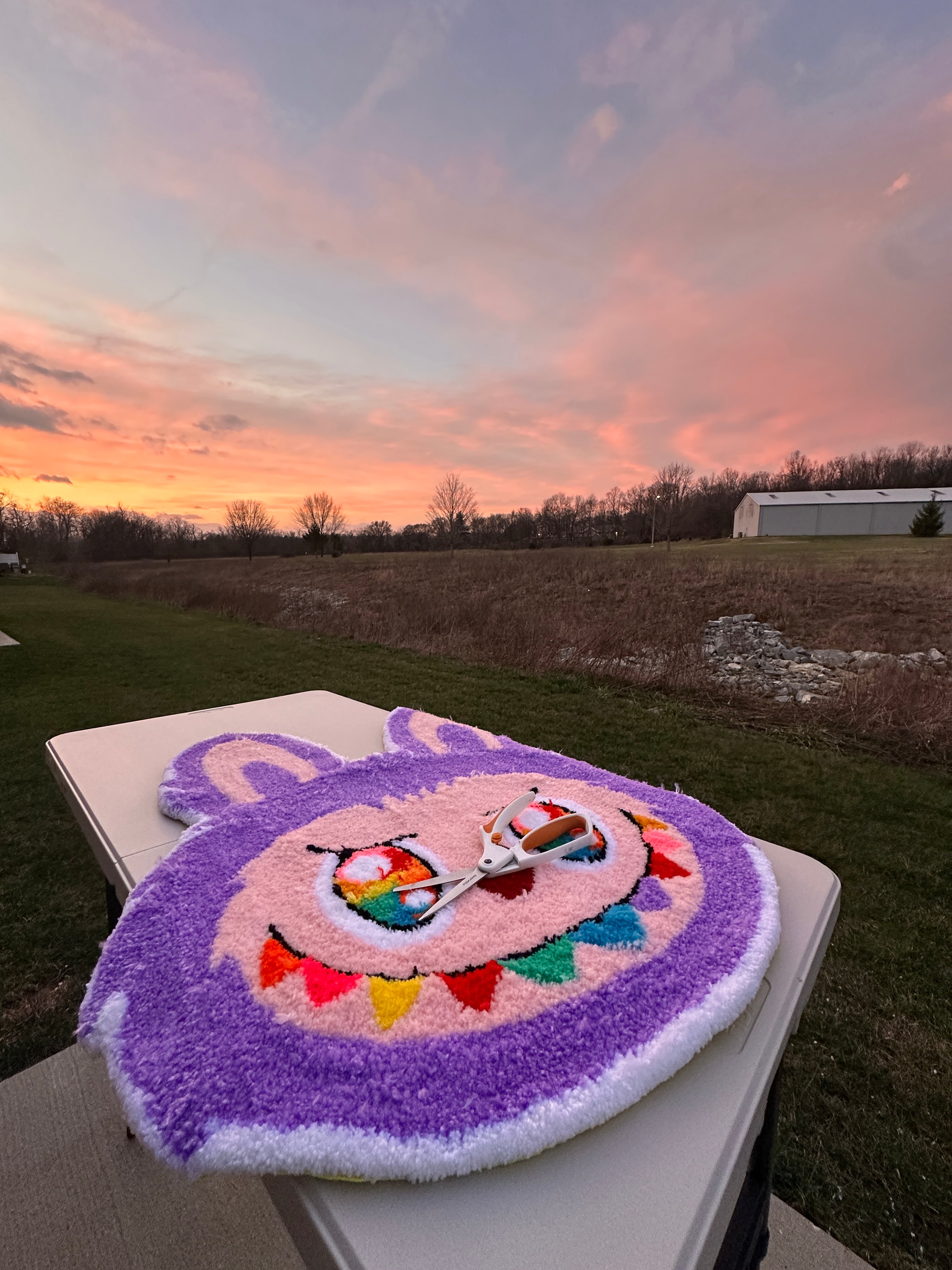 Rainbow Labubu -Tufted Rug/Wall Decor