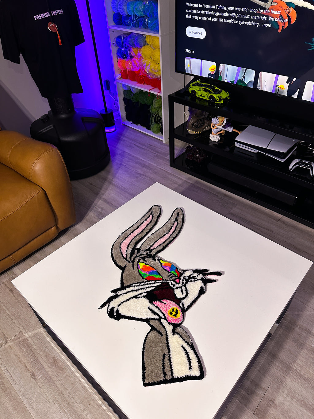 Trippy Cartoon Rug – Handmade Tufted Wall Decor