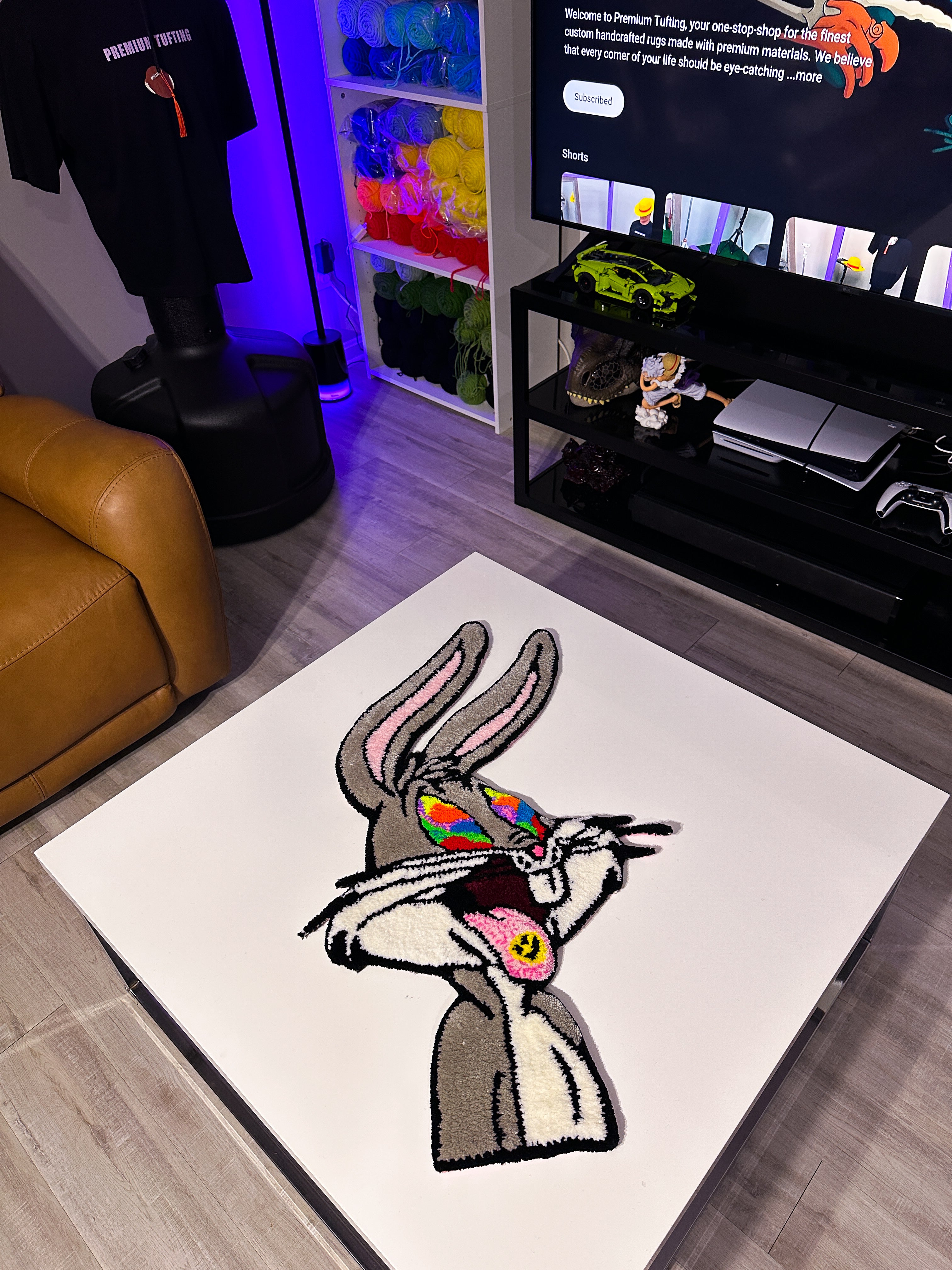 Trippy Cartoon Rug – Handmade Tufted Wall Decor